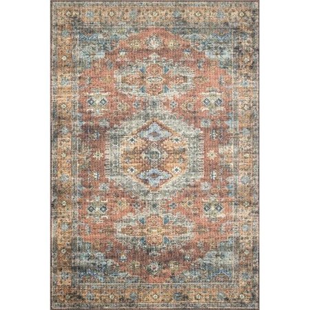 LOLOI RUGS Loloi Rugs SKYESKY-07TCSC7696 7 ft. 6 in. x 9 ft. 6 in. Skye Area Rug - Terracotta & Sky SKYESKY-07TCSC7696